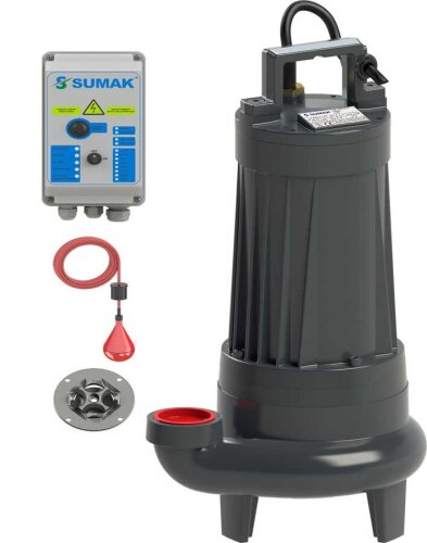 Sumak SBRT40/2-P Parçalayıcı Bıçaklı Foseptik Dalgıç Pompa Trifaze (380V) 4Hp - 1